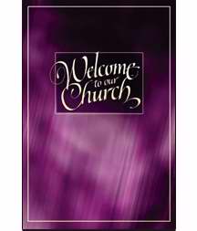 Welcome Folder-Welcome To Our Church (Purple Design) (Pack Of 12) (Pkg-12)