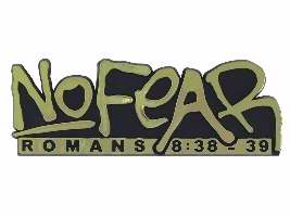 Auto Decal-No Fear-Rom 8:38-39 (Gold) (Pack of 6) (Pkg-6)