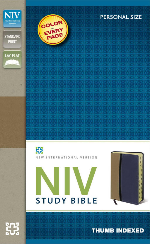 NIV Study Bible/Personal Size-Tan/Blue Duo-Tone Indexed