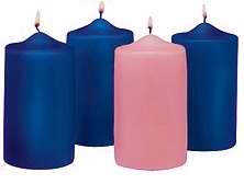 Candle-Advent Pillars-3" X 9"-3 Blue/1 Pink (Pkg-4)