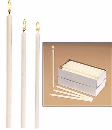 Candle-Pollar Orthodox Votives-7/16" X 10"-20's/White-Pack of 120 (Pkg-120)