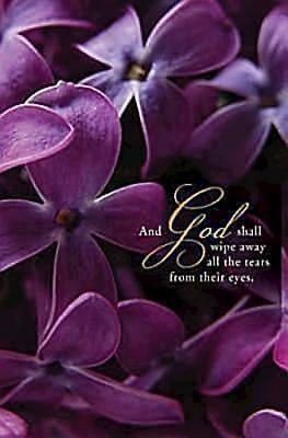 Bulletin-Purple Violet/And God Shall Wipe Away All The Tears (Funeral) (Pack Of 50) (Pkg-50)