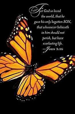 Bulletin-Funeral-Butterfly/John 3:16 (Pack of 50) (Pkg-50)