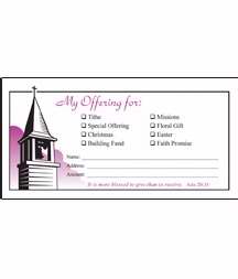 Offering Envelope-My Offering/Steeple (Acts 20:35) (Pack Of 100) (Pkg-100)