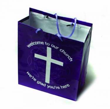 Bag-Welcome To Our Church-Purple (Pack Of 12) (Pkg-12)