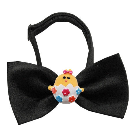 Easter Chick Chipper Black Bow Tie