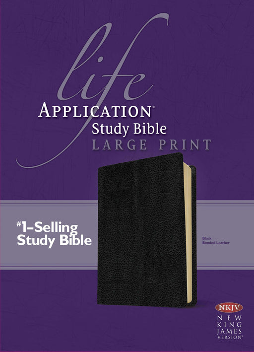 NKJV Life Application Study Bible/Large Print-Black Bonded Leather