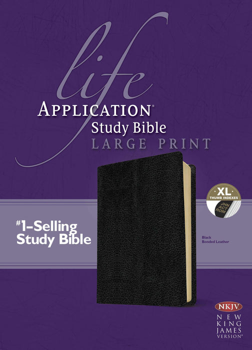 NKJV Life Application Study Bible/Large Print-Black Bonded Leather Indexed
