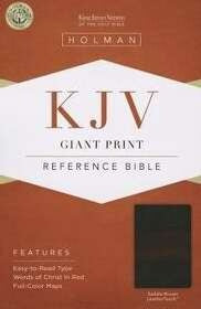 KJV Giant Prt Reference Bible-Saddle Brn LeatherTo