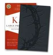 KJV Large Prt Compact Bible-Charcoal LeatherTouch