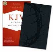 KJV UltraThin Reference Bible-Charcoal LeatherTouc