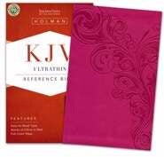 KJV UltraThin Reference Bible-Pnk LeatherTouch (Ju