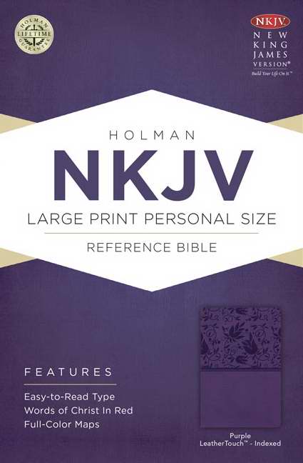 NKJV Large Print Personal Size Reference Bible-Purple LeatherTouch Indexed