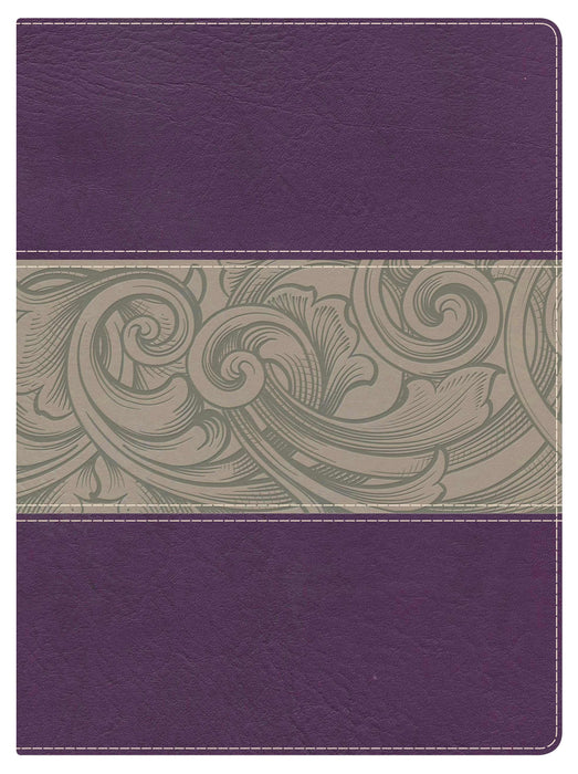 NKJV Holman Study Bible (Full Color)-Eggplant/Tan LeatherTouch Indexed