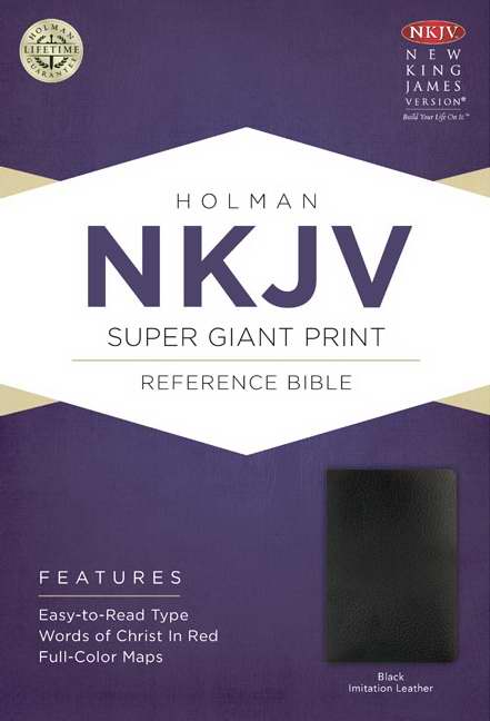 NKJV Super Giant Print Reference Bible-Black Imitation Leather