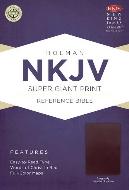 NKJV Super Giant Print Reference Bible-Burgundy Imitation Leather