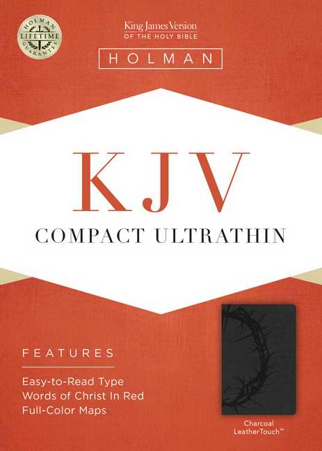 KJV Compact UltraThin Bible-Charcoal LeatherTouch