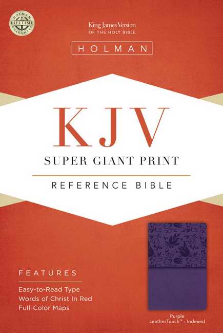 KJV Super Giant Print Reference Bible-Purple LeatherTouch Indexed