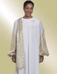 Clergy Robe-Lame Evangelist-H36/HF606-White