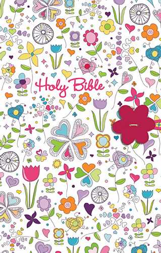 NKJV Button Bible-Floral Hardcover w/Button Flap