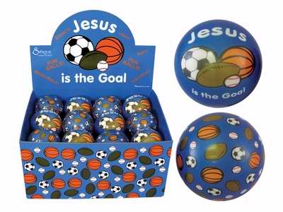 Toy-Jesus Is The Goal Bouncy Balls w/Display (2.75") (Pack of 24) (Pkg-24)