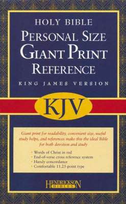 KJV Personal Size Giant Print Reference Bible-Black Bonded Leather