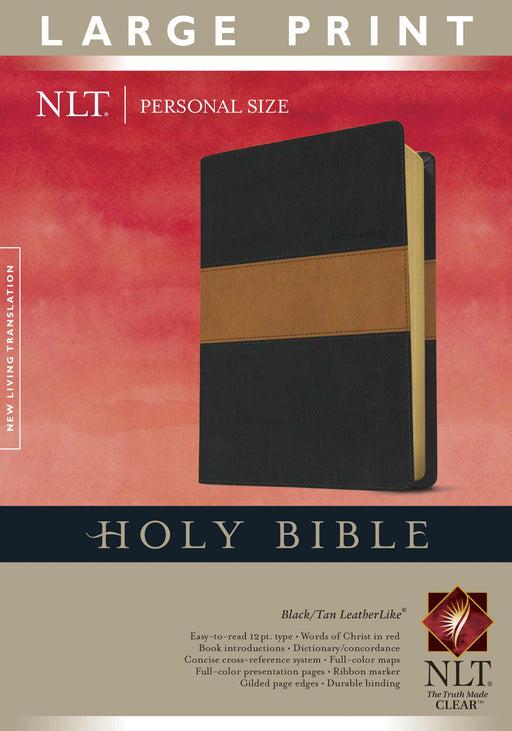 NLT2 Personal Size Large Print Bible-Black/Tan TuTone