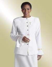 Clergy Jacket-Womens (H219/F648)-Chest 43-46/Sleeve 30-White