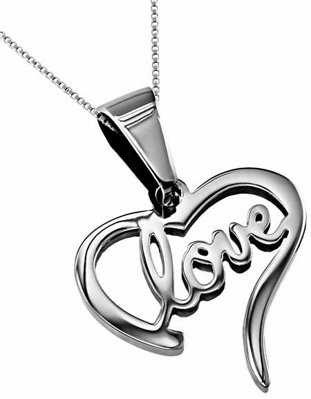 Necklace-Handwriting Heart-Love (18")