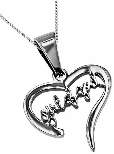 Necklace-Handwriting Heart-Girl Of God (18")