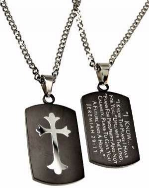 Black Shield Cross-I Know The Plans (Jer Necklace