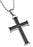 Necklace-Black Iron Cross/Nail-No Weapon (Isaiah 54:17) (20")