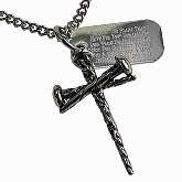3 Nail Cross w/Tag-Fear Not (Isaiah 41:10 Necklace
