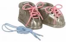 Shoes-Tooth & Curl Set W/Pink & Blue Laces-Pewter