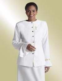 Clergy Jacket-Womens (H219/F636)-Chest 40-43/Sleeve 30-White
