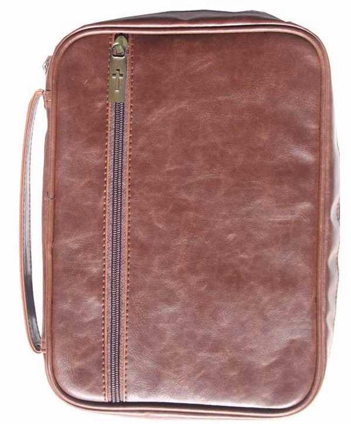 Bible Cover-Distressed Leather Look-X Large-Brown