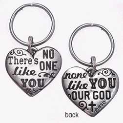 Key Chain-Heart-There's No One Like You-Pewter