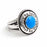Ring-Live By Faith Not By Sight w/Turquoise Epoxy (Ladies) (Sz 6)-Rhodium