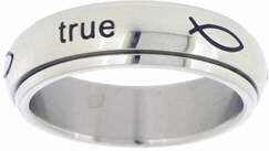 Stainless-True Love Waits w/Ichthuses Spin-St Ring