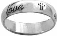 Ring-Cursive-True Love Waits W/Crosses-Style 832-(Sterling Silver)-Size 5