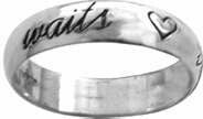 Ring-Cursive-True Love Waits W/Hearts-Style 833-(Sterling Silver)-Size 4