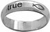 True Love Waits w/Ichthuses-Style 834-(SS)-Sz Ring