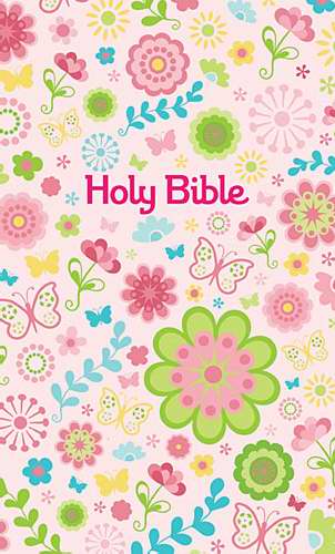 ICB Shiny Sequin Sparkles Bible-Pink Floral Hardcover