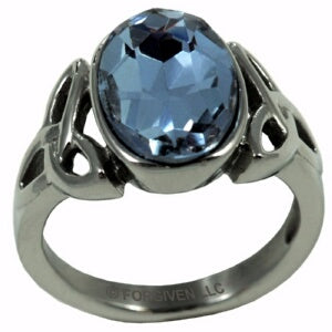 Trinity W/Blue Stone (Stainless)-Sz  8 Ring