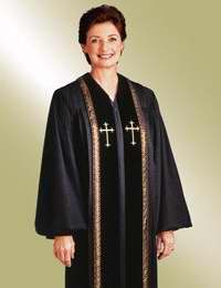 Clergy Robe-RT Wesley-H93-464/HF606-Black (Special Order)