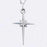 Necklace-Christmas Star Cross w/Cubic Zirconia w/18" Chain-Rhodium Plated