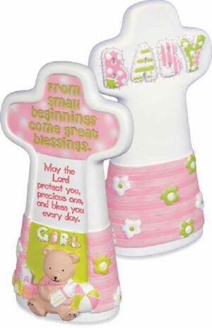 Cross-Standing-Baby Blessing-Girl (5.75")