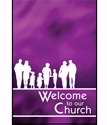 Welcome Folder-Welcome To Our Church-Purple (Matthew 18:20) (Pack Of 12) (Pkg-12)