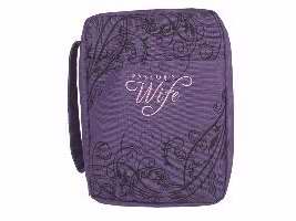 Bible Cover-Canvas w/Embroidery-Pastor's Wife-Medium-Purple