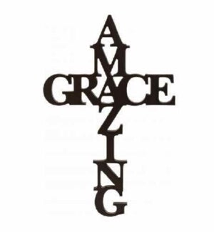 Wall Cross-Script Words-AMAZING GRACE-Blk (12 x 30